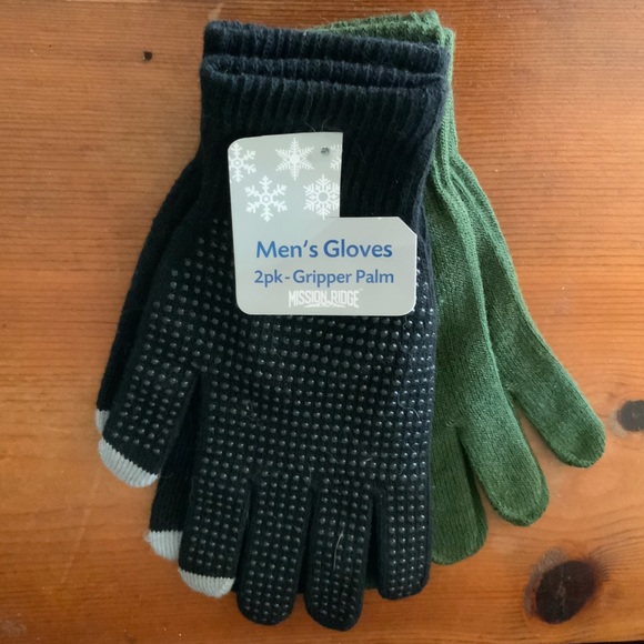 2 Pack of Men’s Gloves Thin Green Black Gripper Touchscreen Stretch OSFA Unisex - Picture 13 of 14